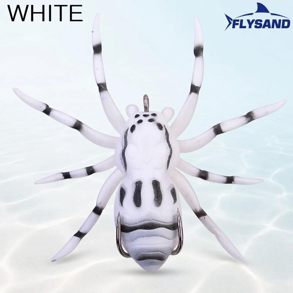 

7cm 6.4g Artificial Soft Bait Pike Carp Bass Baits Top Water Lure Lifelike Soft Spider Bait Fishing Lures Treble Hooks белый