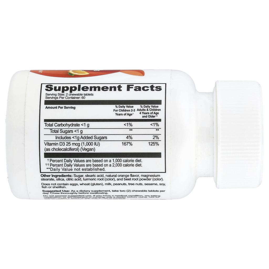 Children's Vitamin D3 Orange Chewable 120 Tablets