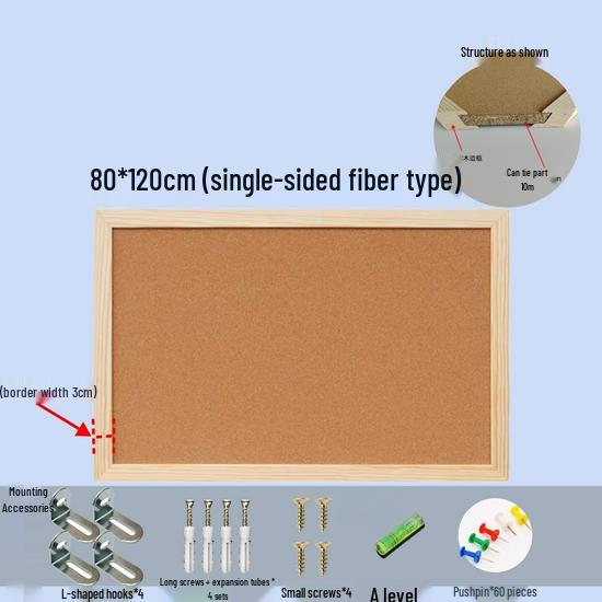 Pine Wood Frame Cork Bulletin Board for Photo Display and Kindergarten Decor