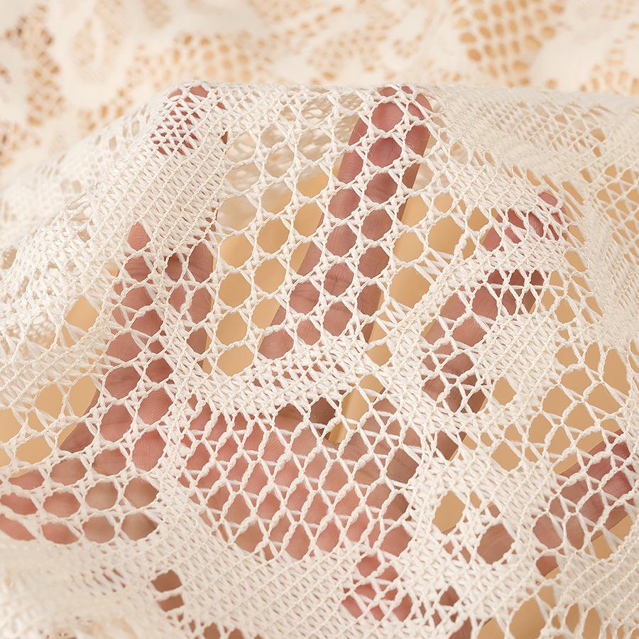 2025 Spring Women's European & American Style Yellow Lace Slimming Long Dress