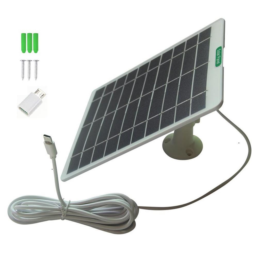 5W 5V Solar-Ladepanel für Sicherheitskamera Türklingel Typ-C Schnittstelle Hohe Effizienz