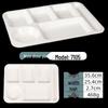 Melamine 6-Compartment Rectangular Canteen Tray