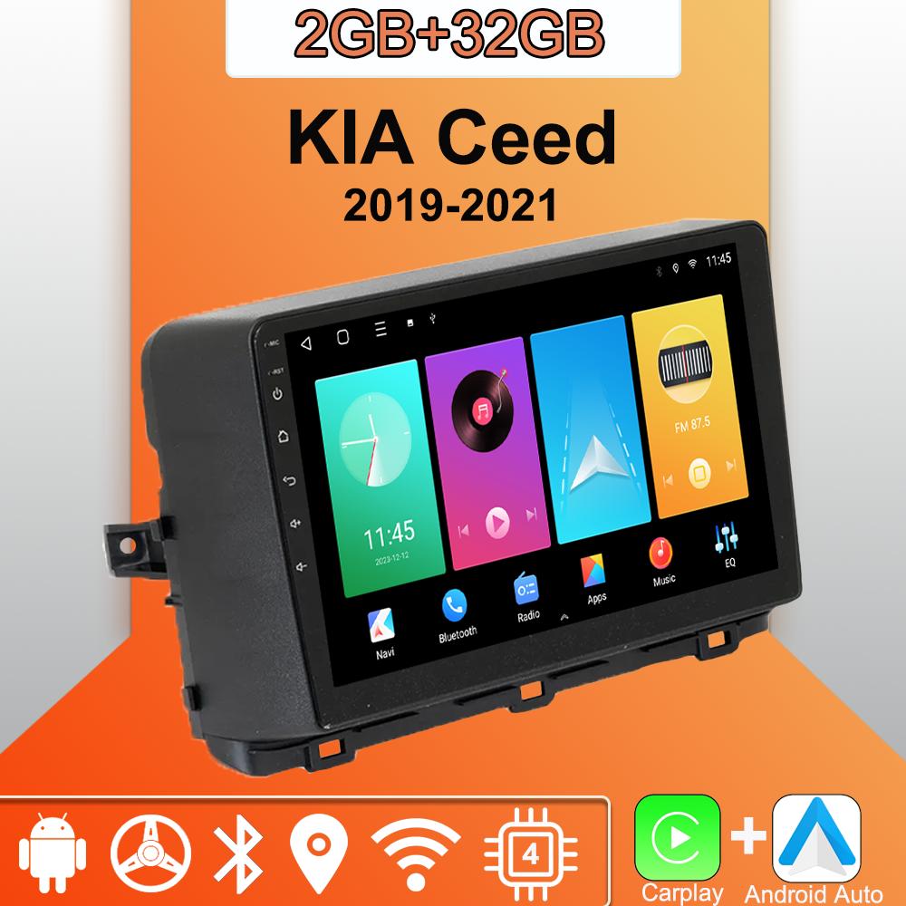 

Android Carplay автомобильное радио для KIA Ceed 2019-2021 мультимедийный проигрыватель головное устройство стерео GPS навигация BT WIFI 2+32 ГБ 1+16GB