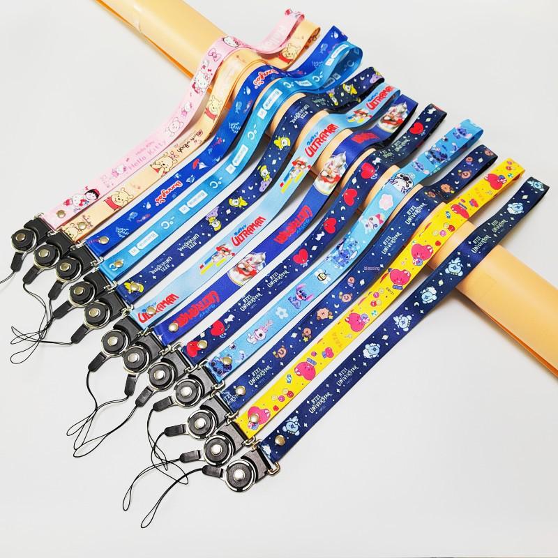 Cartoon Phone & ID Lanyard: Detachable Swivel Strap, Ideal for Work Badge & Phone Case