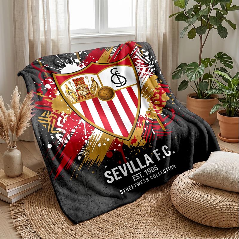 Sevilla FC Soft Flannel Fleece Blanket Lightweight Cozy Warm Throw Blanket For Sofa Bed Home Decor