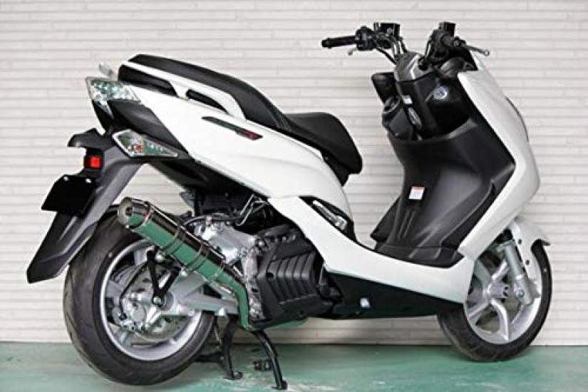 HMS Yamaha Majesty S Modello Compatibile Marmitta Moto R300 Tipo Rialzato Marmitta Acciaio Inossidabile SUS Colore Argento (JBK-SG28J/2BK-SG52J) 2014-2020