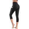 Leggings da Yoga a Vita Alta Taglie Forti con Tasca Laterale, Colore Unito, Lunghezza Sette Quarti per Corsa e Sport.