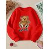 Kids Crewneck Sweatshirt, Cute Teddy Bear Graphic Print,Spring Autumn Casual Sport Tops for Kids
