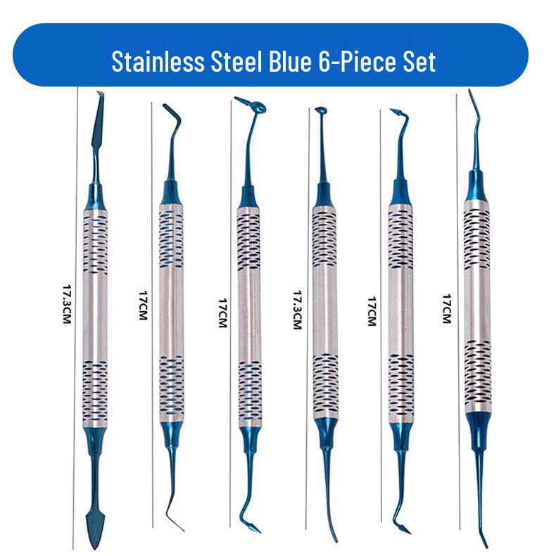 Dental Aesthetic Filling Resin Trimmer Kit, 7-Piece, New Silicone Handle, High-Temperature Resistant.