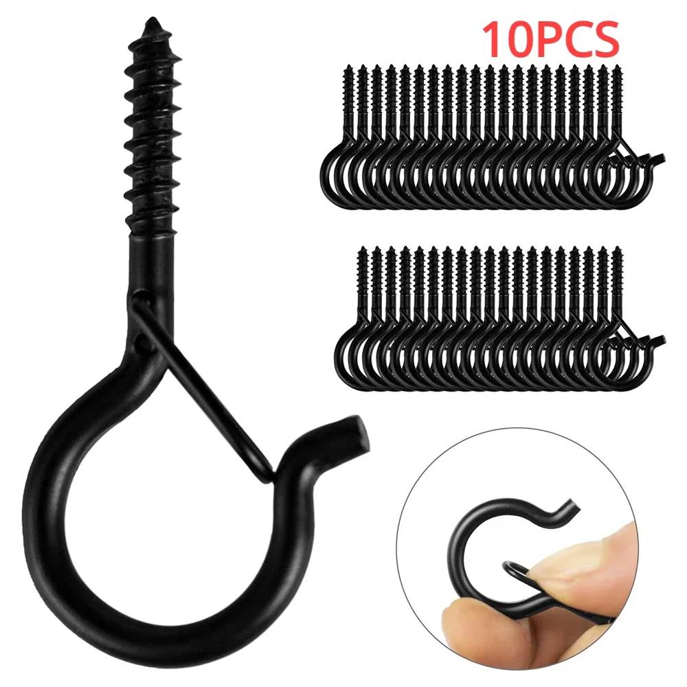

10/20 шт. Q-образные крюки из нержавеющей стали, винтовые крюки для гирлянд, для гирлянд, цветочного горшка, сада, двора, патио, кухни, вешалка для одежды