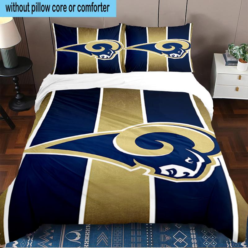 Angeles Rams Team 3PCS Bedding Set 2D Printing (Includes 1 Duvet Cover + 2 Pillowcases Coreless), Bedroom decor,Fan Gift
