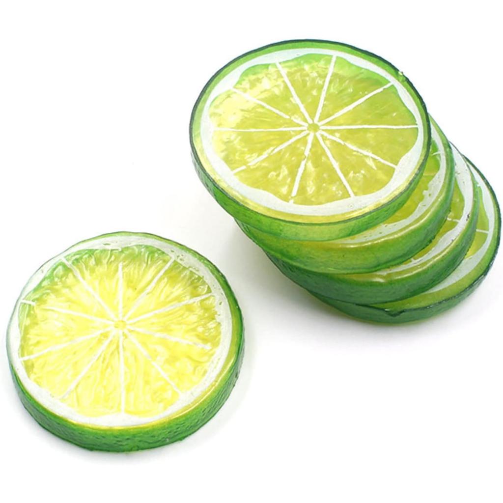6 Artificial Lemon Slices Blocks Props Simulation Fake Fruit Realistic Model Party Home Kitchen Restaurant Christmas Decoration