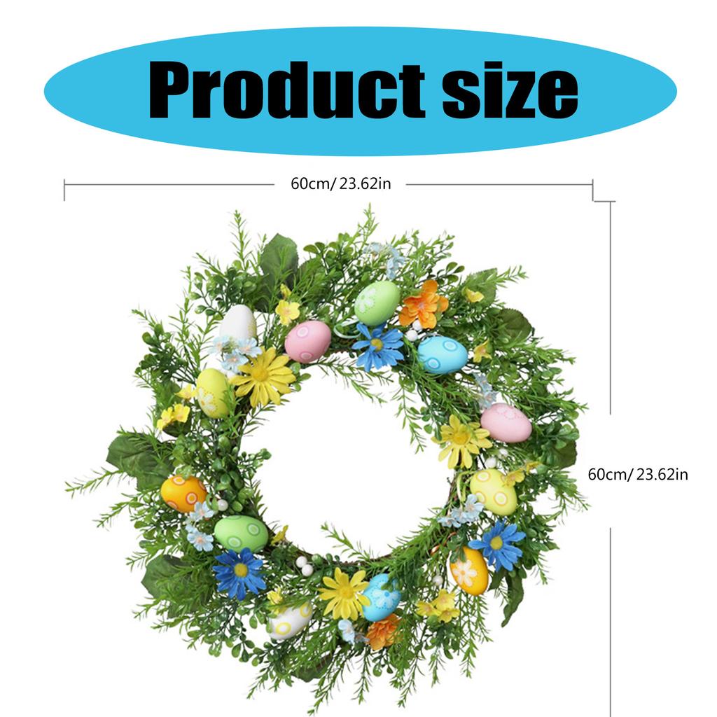 Handmade Easters Flower Wreath Beautiful Festival Easters Eggs Wreath Decoration for Shop Window and Home Door