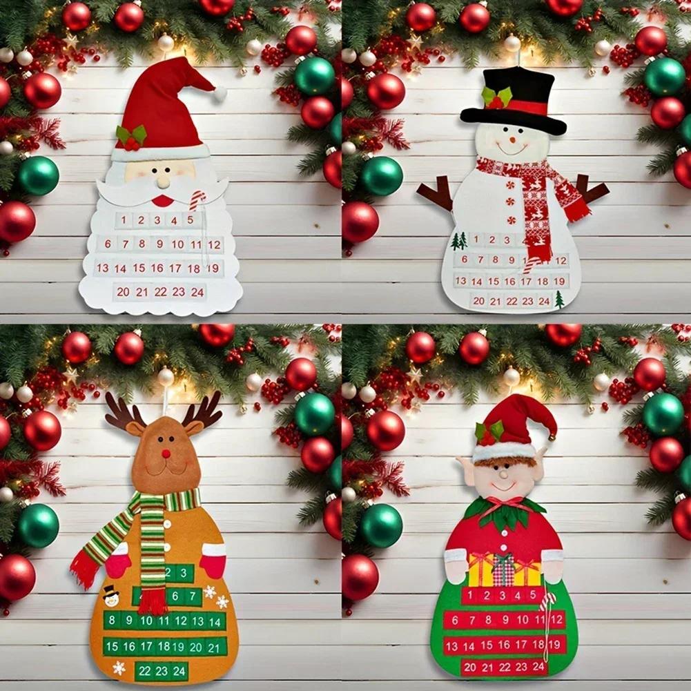 Christmas Party Felt Christmas Calendar Beautiful Festive Home Decor Holiday Countdown Calendar Joyful Festival Decoration