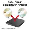[.co.jp Exclusive] Buffalo USB3.2 (Gen1)/3.0 External DVD/CD Drive Writing Software Bus Powered (Power Supply Cable Included) Thin Portable Domestic M