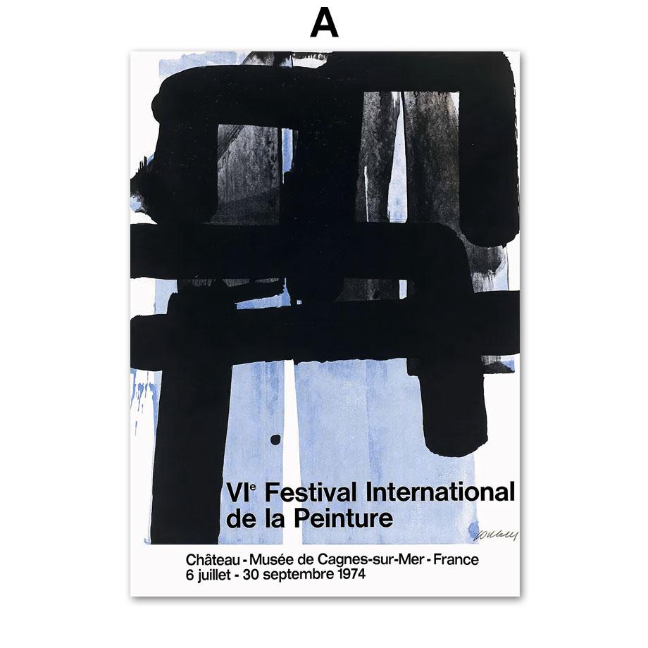

Pierre Soulages Black Ideal Line абстрактная настенная живопись на холсте, плакаты на скандинавскую тему и принты, настенные панно для декора гостиной A4 21X30cm No Framed