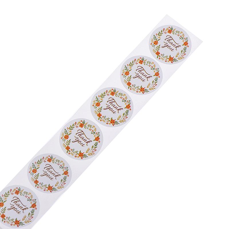 500Pcs/roll Floral Thank You Sticker for party Package stationery sticker