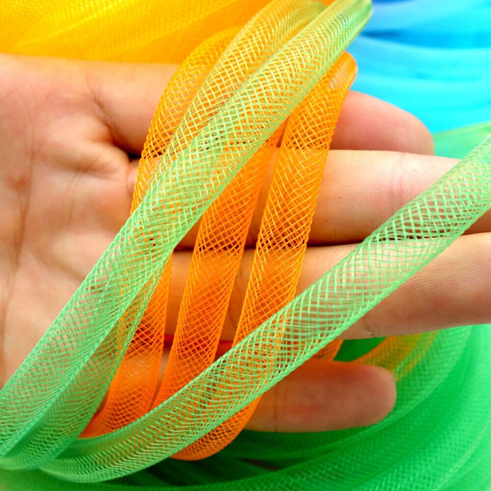 10M Mesh Tube Ribbon Tubing Hair Design Christmas Holiday Wreath Crafts Tubular Horsehair Crinoline Tube Crin net accessories