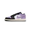 Air Jordan 1 Leather Slip Resistant Abrasion Resistant Low Top Vintage Basketball Shoes Women's Black Purple 553560-081(Team1517-)