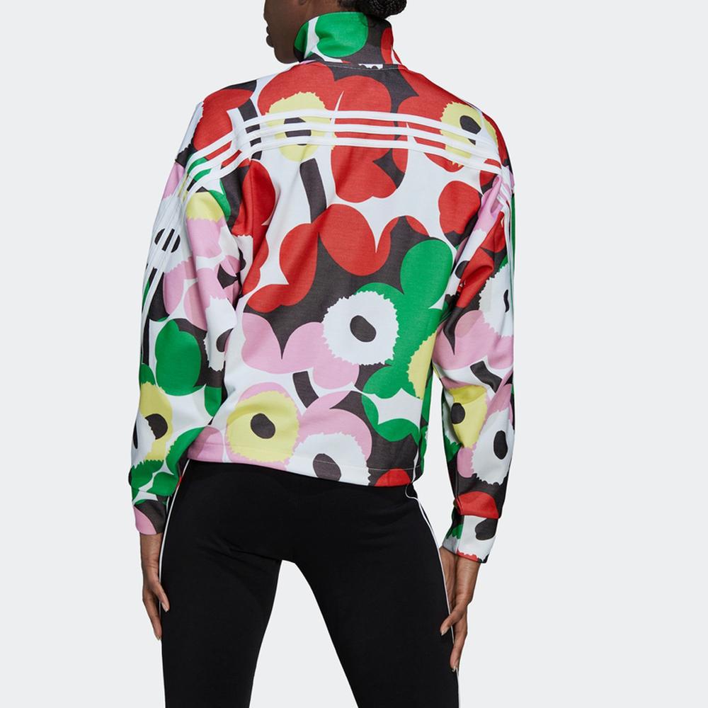 adidas X Spolupráce Marimekko Mmk Tepláková bunda Květinový potisk Pruhovaná Volný střih Sportovní bunda Dámská bunda H67088
