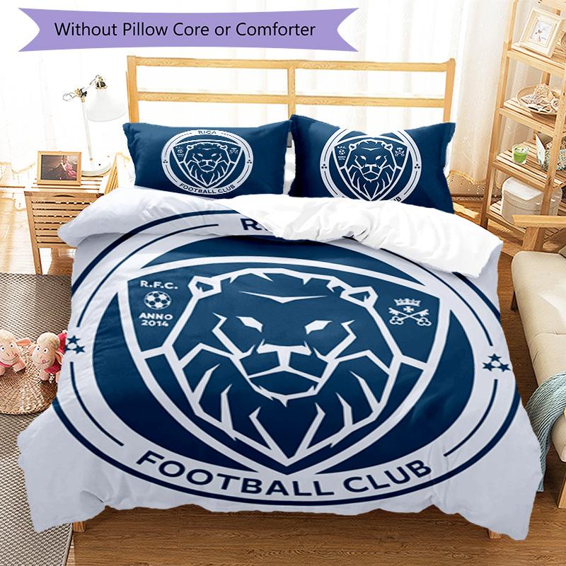 Riga FC Pattern Bedding,Quilt Set Quilt Cover Pillowcase Home Birthday Gift (1*duvet cover+2*pillowcase,without core)