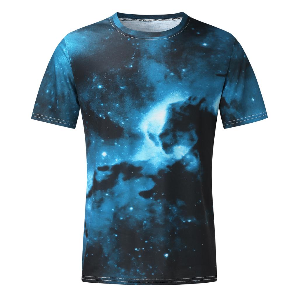 Men's Street Fashion Casual Interesting Design Printed Round Neck  Short Sleeve