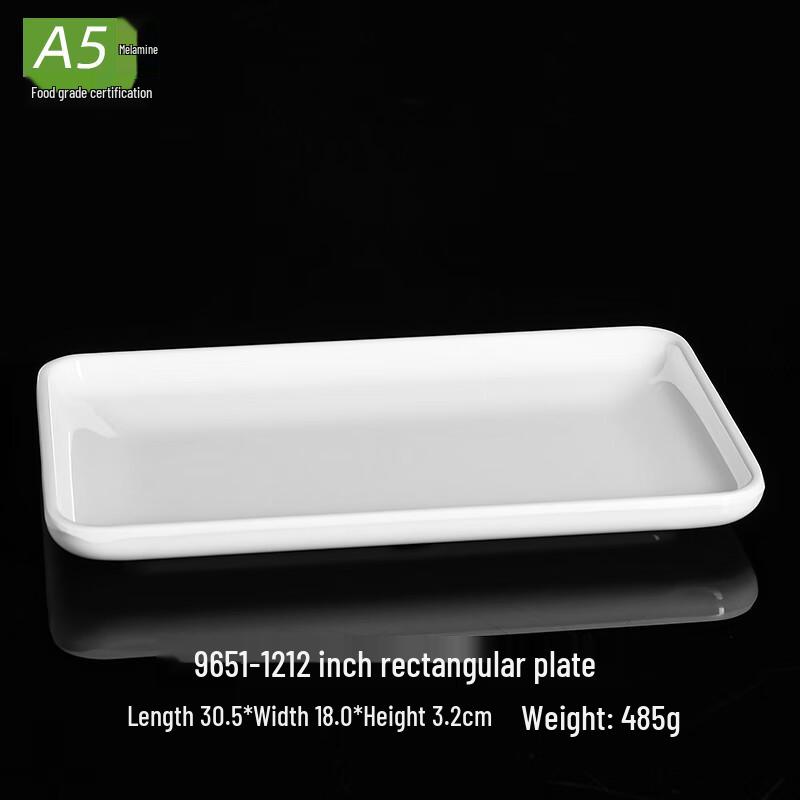 Commercial Melamine White Rectangular Serving Plate