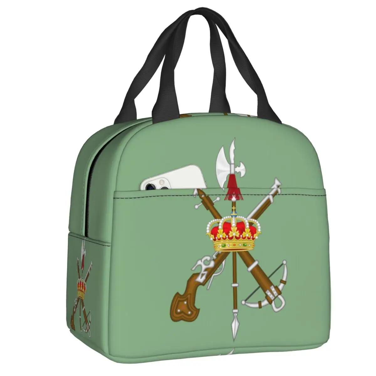 

Сумка для ланча испанского легиона для женщин с изображением герба Испании, термоизолированная сумка для ланча для детей, школьников, пикников, продуктовых сумок 22x20x13CM хаки