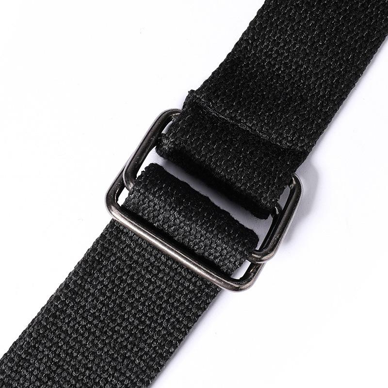 New Simple Double Ring Alloy Buckle Woven Canvas Men Belt Retro Casual Belt For Men