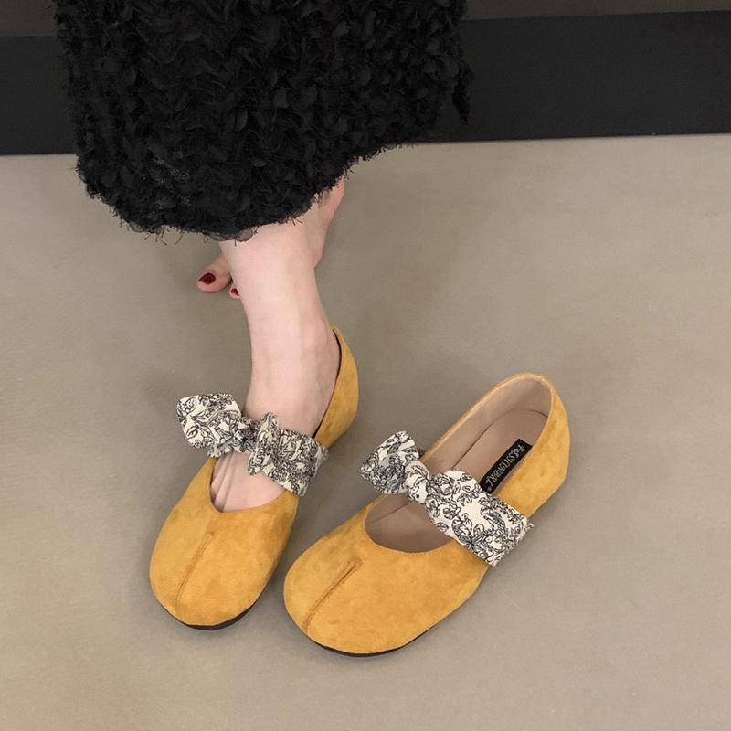 Fashion SUOJIALUN Autumn New Brand Women Flat Shoes Fashion Bow-knot Ladies Casual Dress Mary Jane Shoes Soft Flat Heel Single Shoes