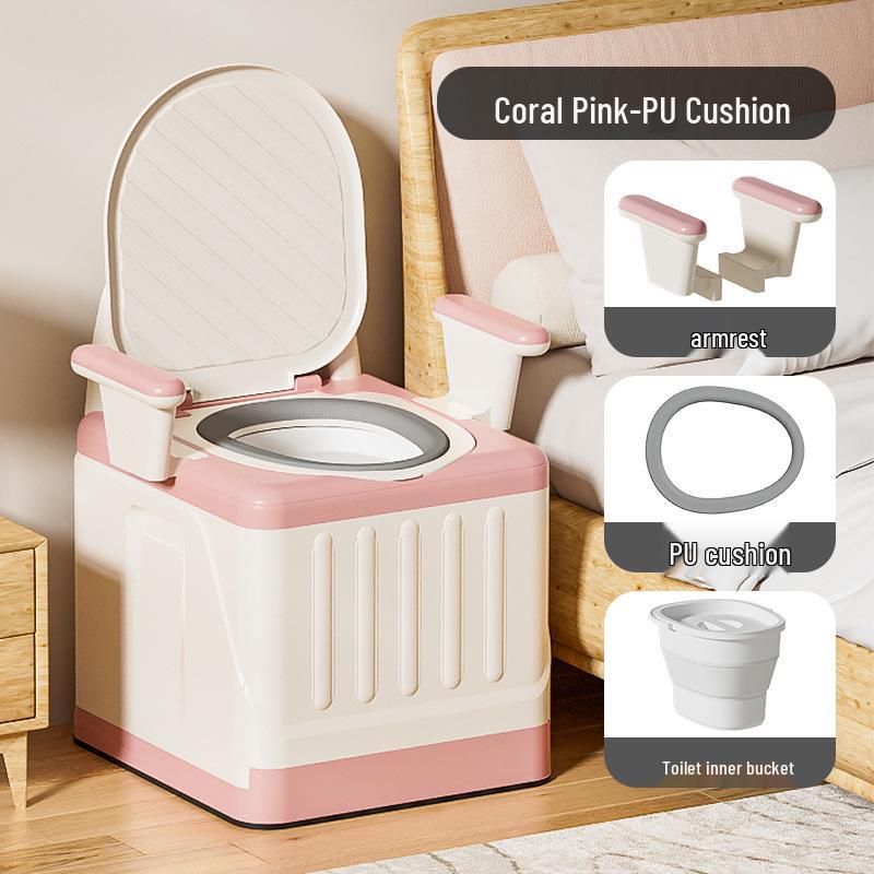 Foldable Odor-Proof Portable Commode Chair for Adults and Elderly
