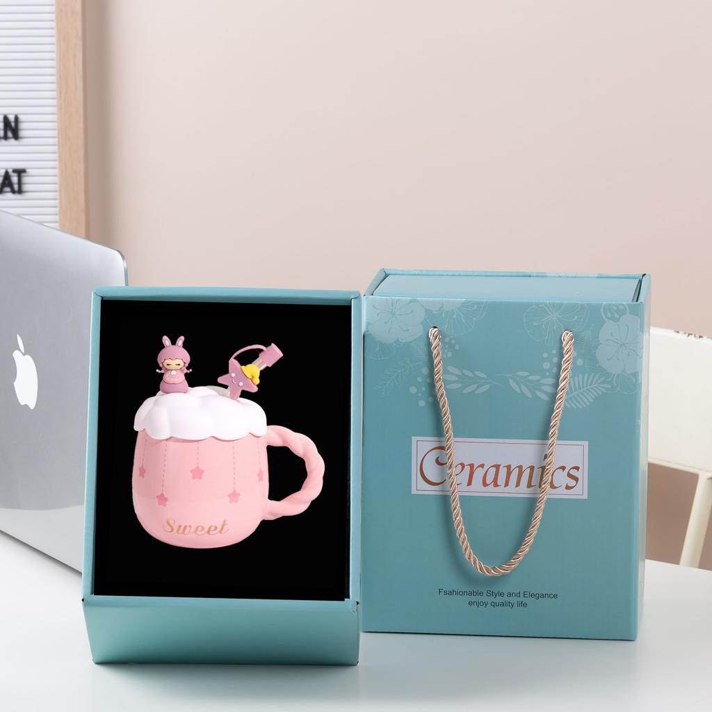 Wolkenmädchen Tasse hoher Wert Cartoon niedlich lustig Keramiktasse Kaffeetasse Zuhause Paar Tasse Büro