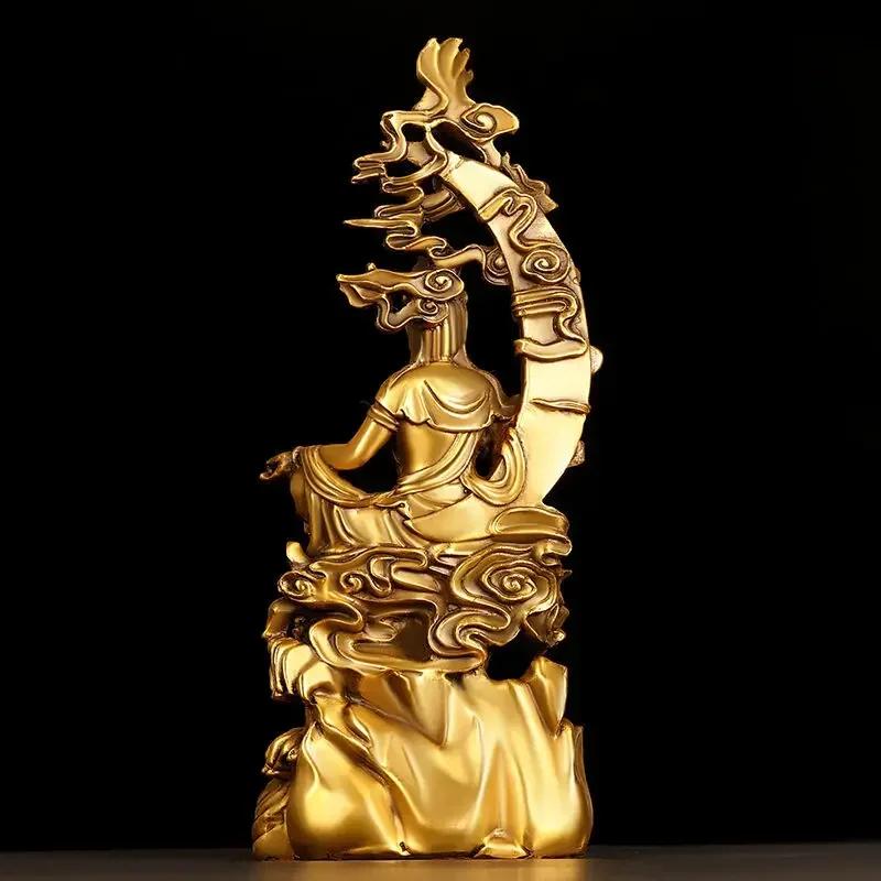 Feng Shui Copper Guanyin Ornaments Bodhisattva Home Office Buddha Statue