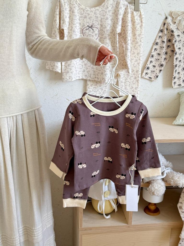 Baby loungewear pajamas infant clothes Class A boneless long johns two-piece set autumn and winter girls' suit