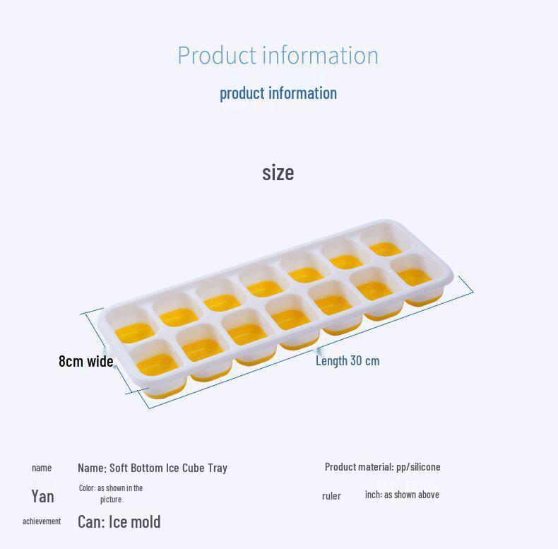 14-Compartment Silicone Fruit Ice Cube Mold for Homemade DIY Ice Cubes