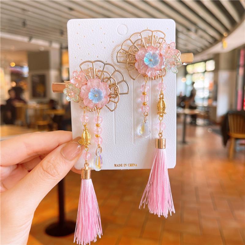 Antyczna zawieszka z frędzlami, spinka do włosów, akcesoria dziewczęce