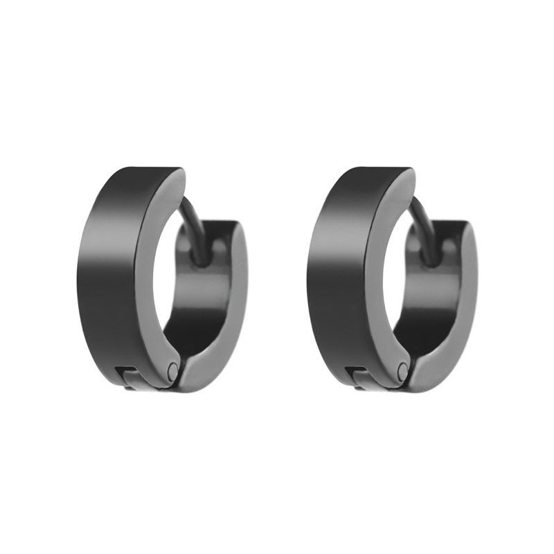 48 PCs European and American Stainless Steel Black Cross Stud Earrings