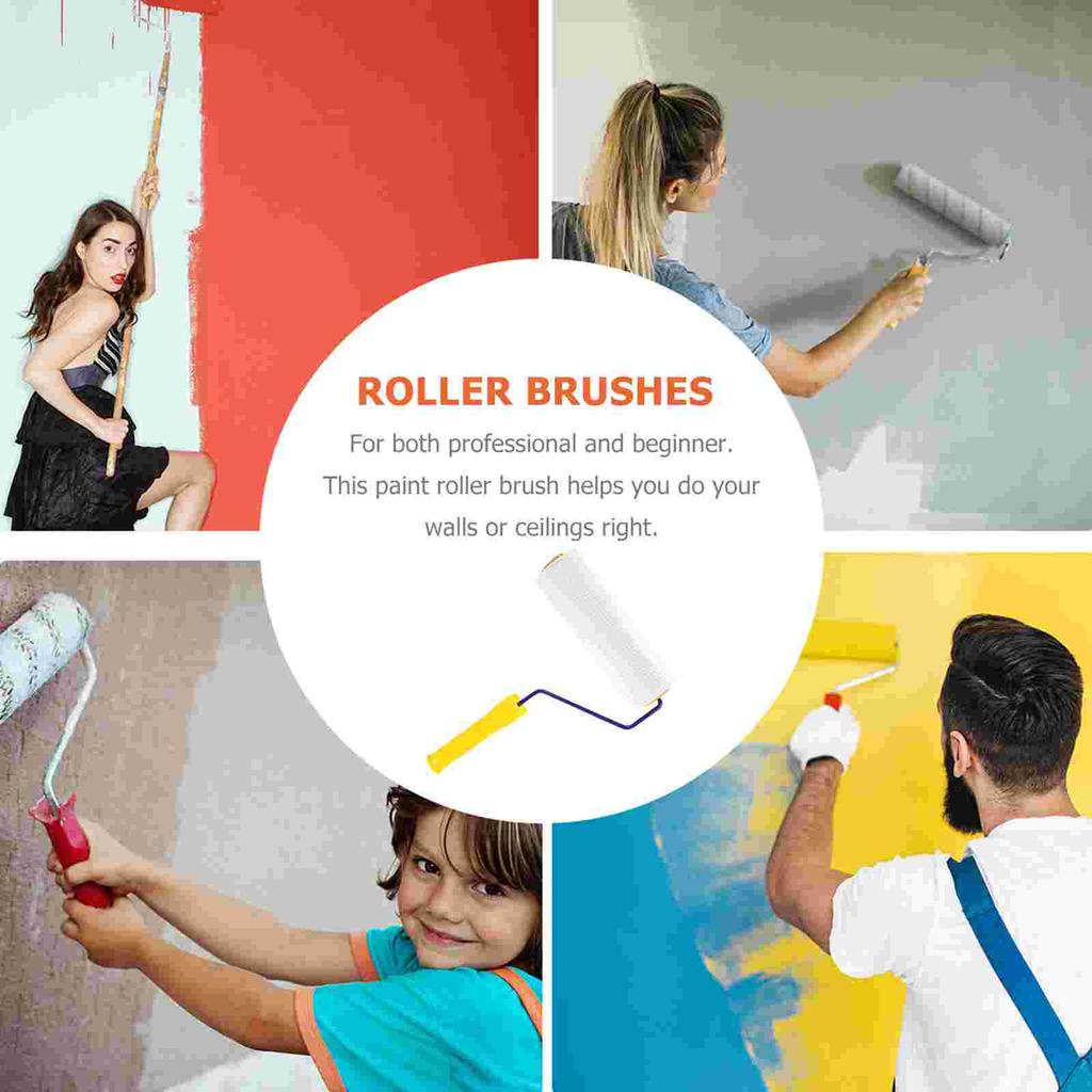 9 Inch 23cm Self Leveling Spiked Roller Brush Cement Floor Defoaming Tool With Handle Plastic Flooring Screed Roller