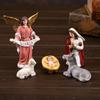 Christmas Nativity Figurines Resin Nativity Scene Statue with Stable Holy Family Statue Table Centerpieces Home Decors