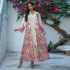 New Middle East Fashion Print Embroidered Robe Dress Printed Embroidered Robe Dress