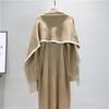 Shawl Jacket Knitted Dress Two Piece Set For Women's Autumn Loose Skirt Temperament Fashion Set