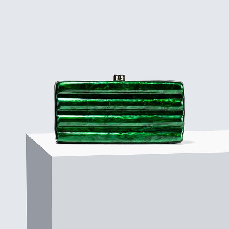 2025 New Fashion Acrylic Long Evening Clutch Bags Luxury Designer Women Wedding Party Square Handbags Shoulder Bag