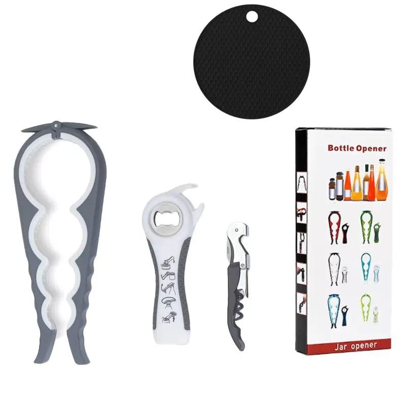 HOMZY Can Opener Multi Functional Four In One Beverage Bottle Opener Cap Twister Four Position Can Opener Anti Slip Cap Twister