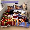 3pcs Christmas Deer Bedding Set with Red Bow - Festive Decor for Bedroom and Guest Room - Includes One Quilt Cover and Two Pillowcases (No Core) - Ani