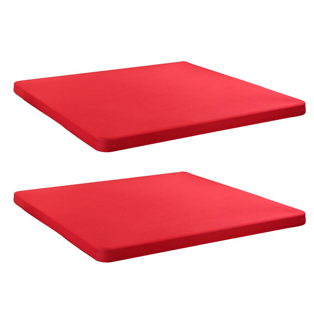 

2Pcs 86*86cm Table Cover Stretchy Fitted Square Tablecloth Only With Elastic Edge Table Cloth For Kitchen Tables Without Table червоний