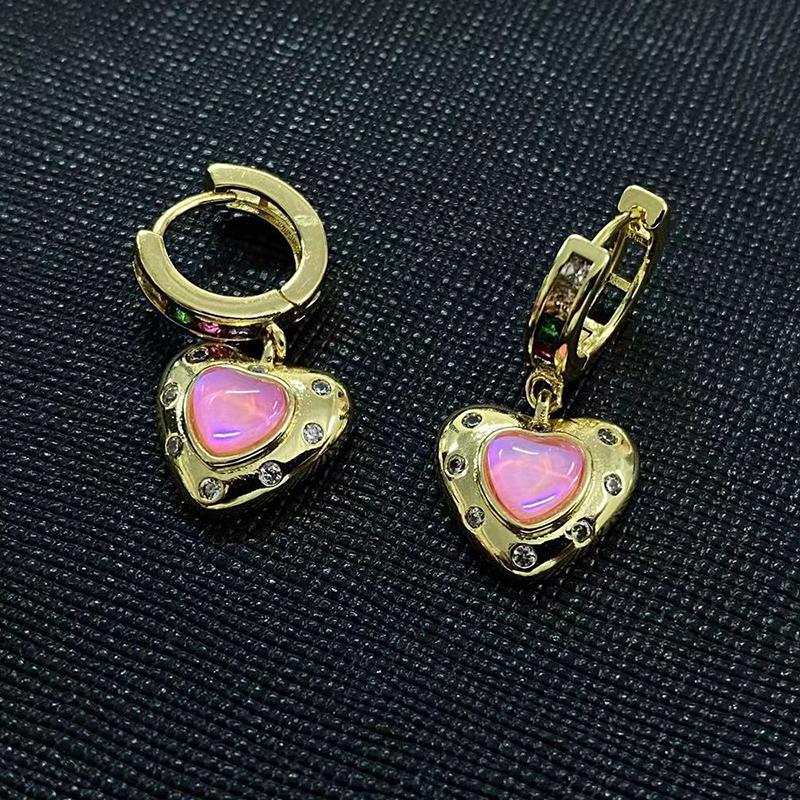 foxanry Zirkon Øredobber For Kvinner Elegant Klassisk Personlighet Kjærlighet Hjerte Geometrisk Bursdag Smykketilbehør Gaver