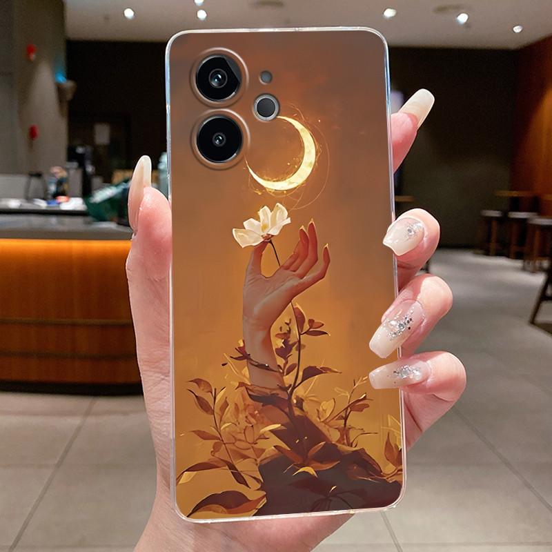 For Realme GT 6/6T/Neo6/Neo6 SE Bumper Soft Silicone TPU Clear Casing Fashion Cartoon Rabbit Painted Anti-fall Soft Cover