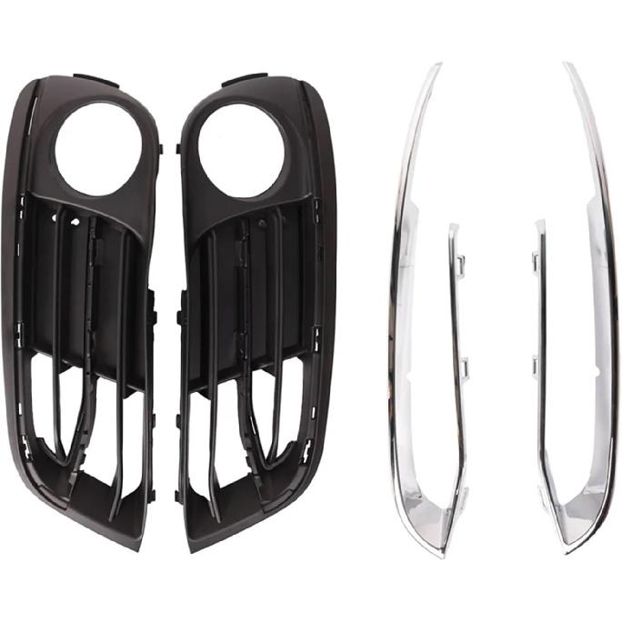 Car Front Bumper Fog Light Grille Trim Panel Replacement Compatible With BMW F10 F11 520I 525D 528I 535I 535IX 550I 51117331769 51117331738