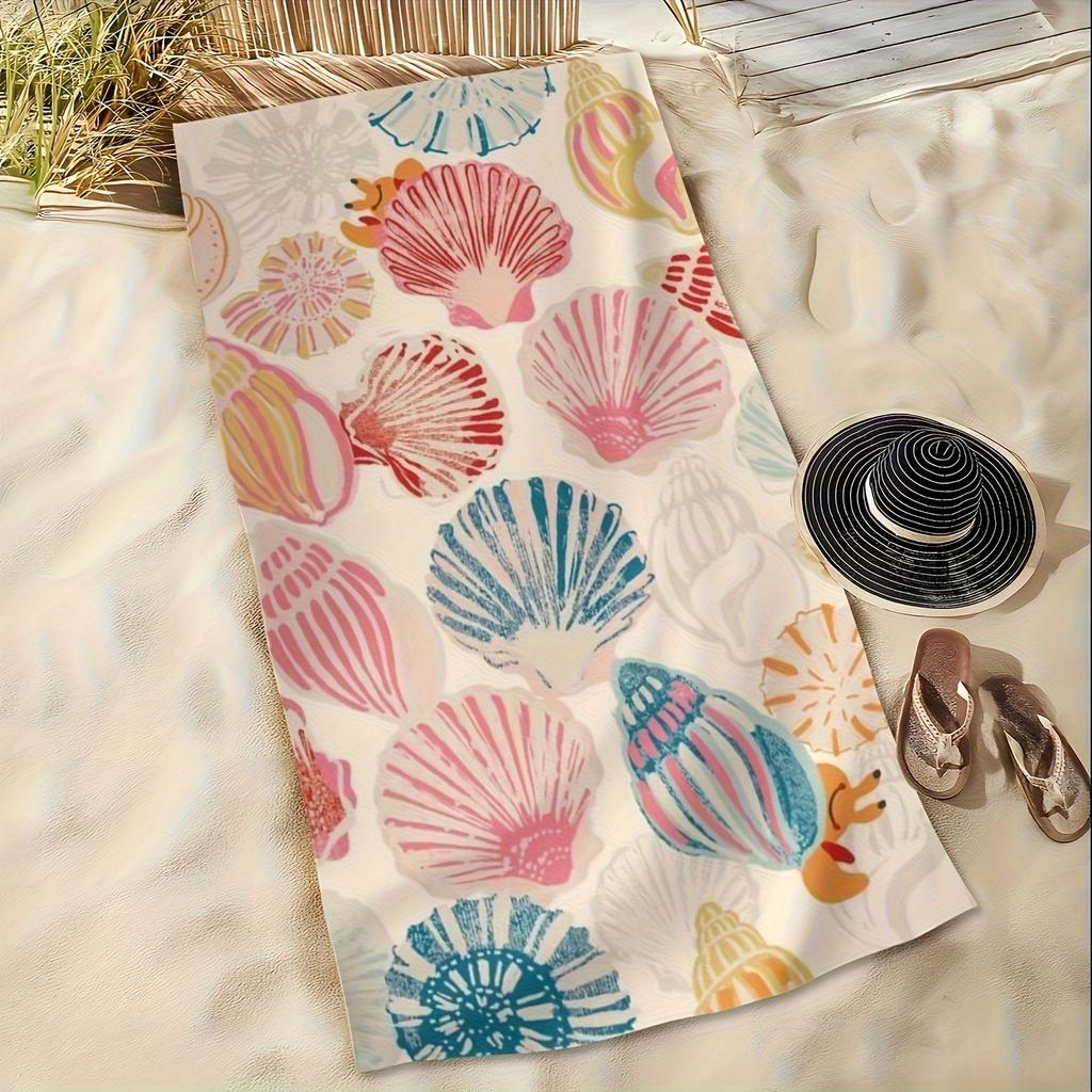 1 Stück Großes Muschel Strandtuch, Sand Sonnenschutz, Ideal zum Surfen Schwimmen Yoga, Strand Pool Reisen Outdoor Nutzung