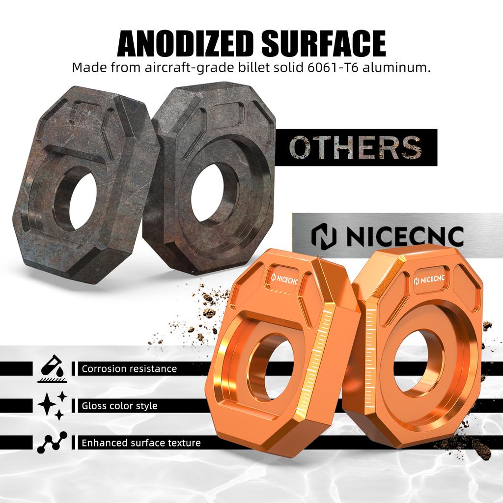 NICECNC Motorcycle Rear Axle Blocks Chain Tension Adjuster Kit For KTM 390 Adventure R 2025 390 Duke 390 Enduro R 390 SMC R